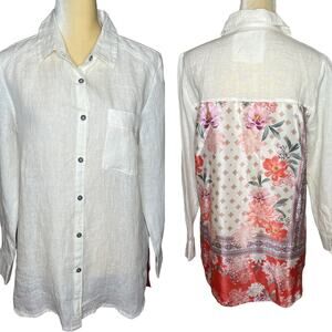 Kyla Seo Handmade Linen Blouse Artsy Summer Size Small